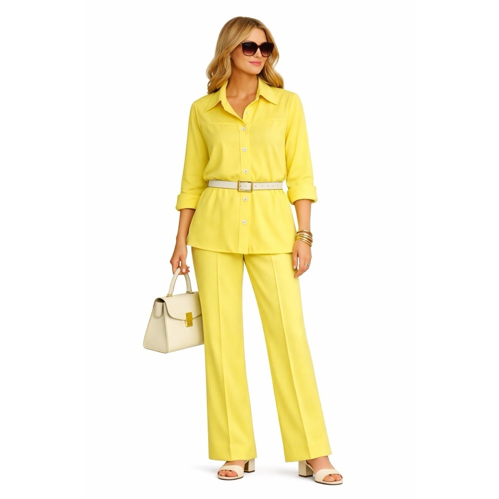 Madison Wardrobe Maker Vintage Yellow Pantsuit 70s - Picture 16 of 16